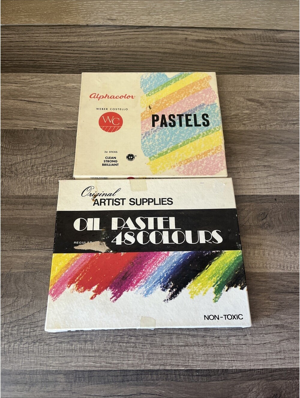 Vintage Pastels Weber Costello Alphacolor Box Of 48 & 22 Sticks